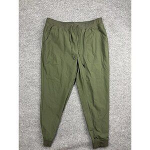 VSTR Jogger Pants Mens Large Olive Green Stretch Elastic Waist Cuffed